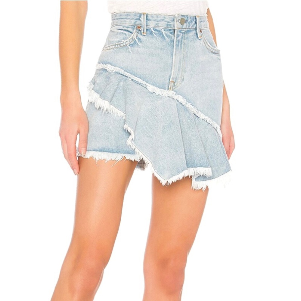 GRLFRND REVOLVE RUFFLED DENIM MINI SKIRT - Picture 5 of 10
